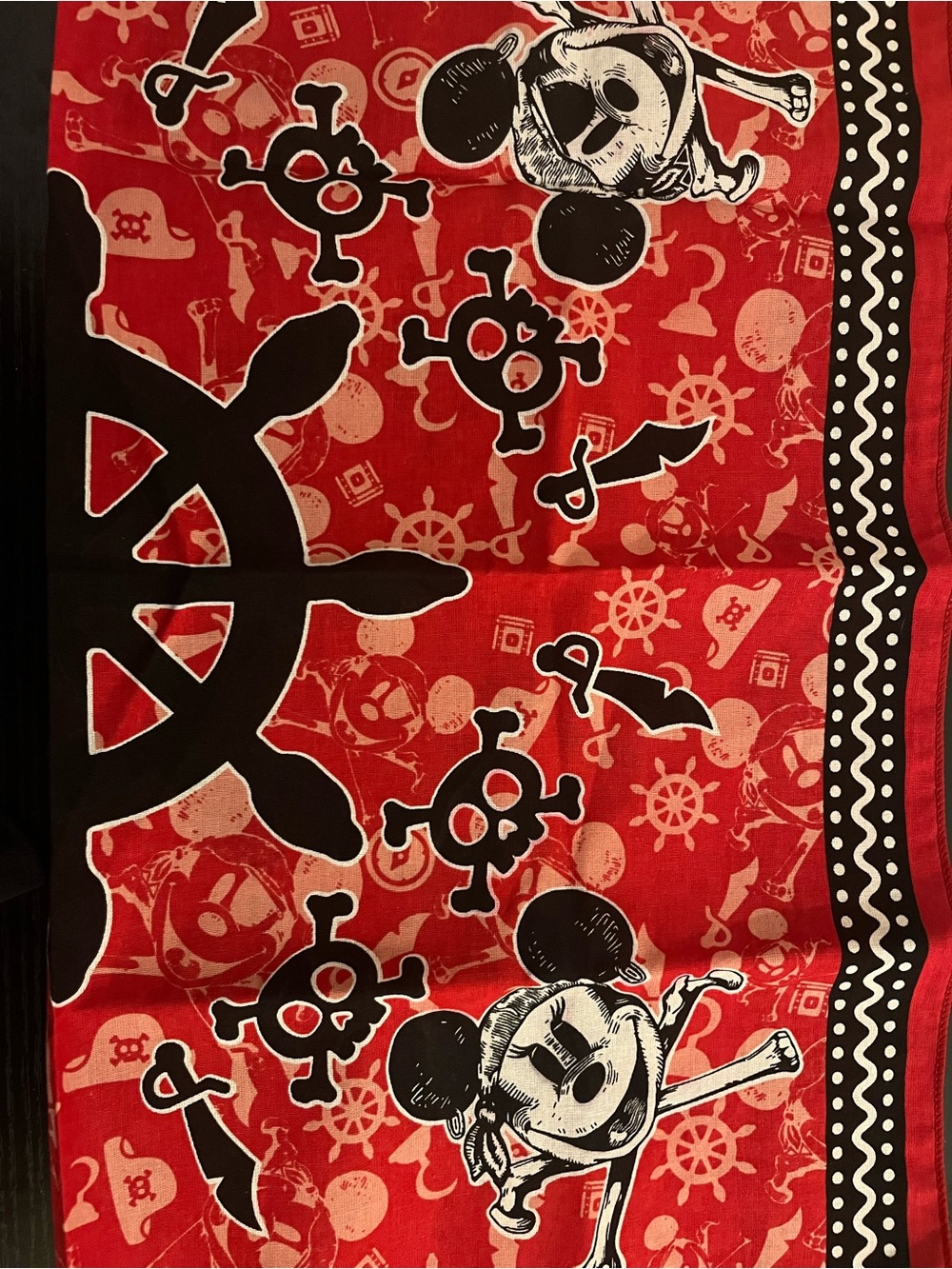 Lot of 2: Disney Red and Black Pirate Mickey Bandana (Pirate Night)